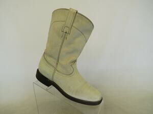 Cowtown Youth Size 5 M Beige Leather Roper Cowboy Western Boots